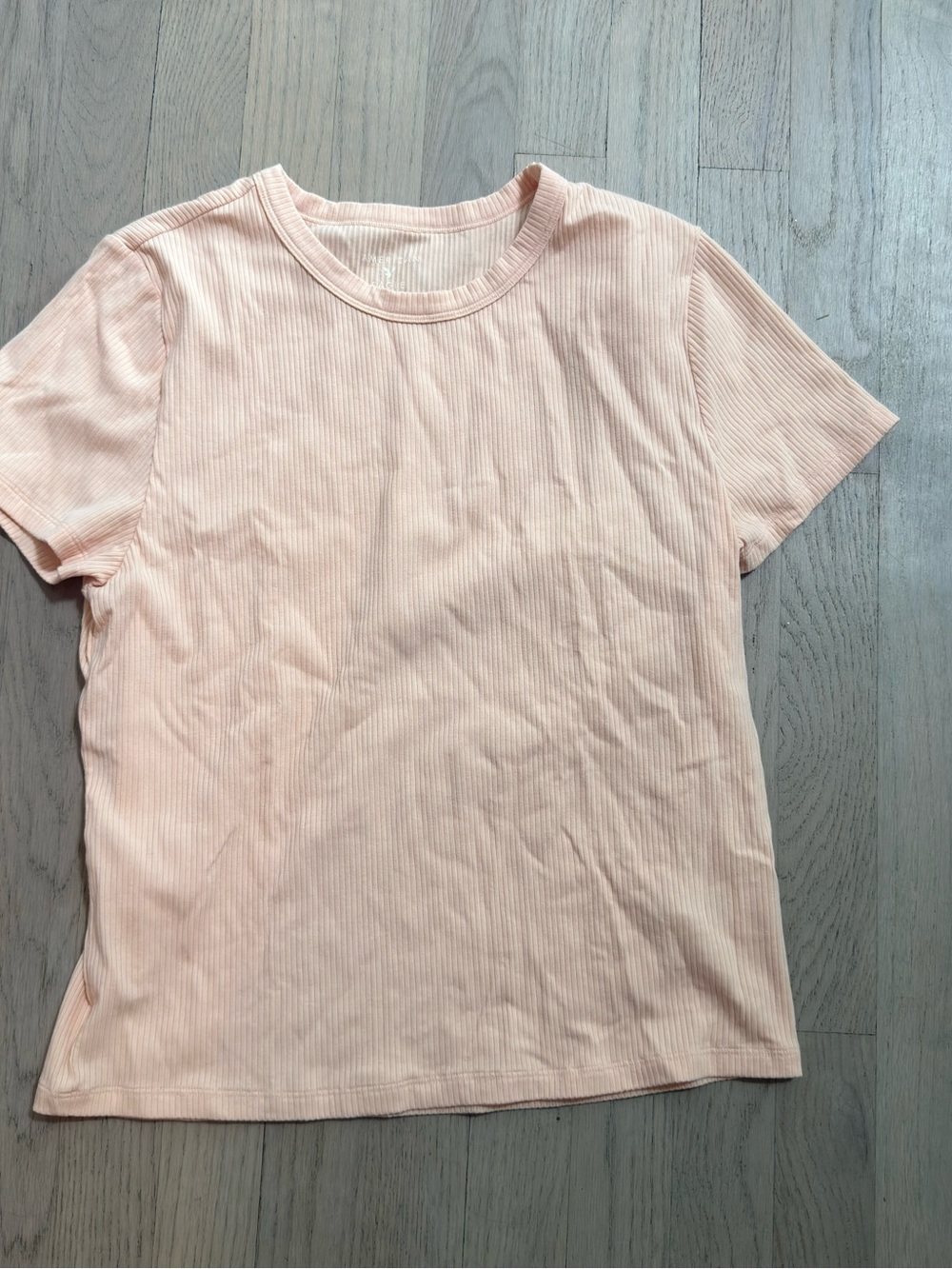 American Eagle Outfitters Short-Sleeve Ribbed Tee - Light Peach XL